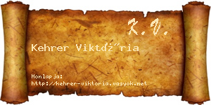 Kehrer Viktória névjegykártya